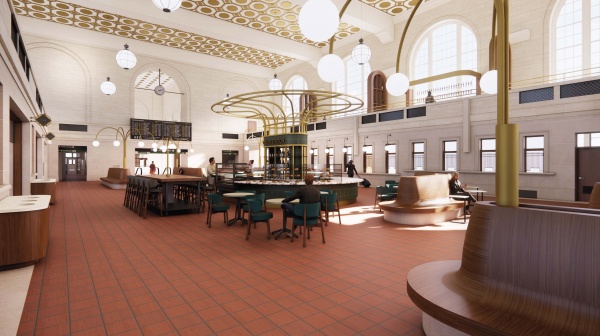 Rendering of the redesigned interior of New Haven Union Station.