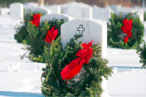 Wreaths on graves