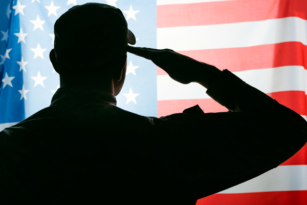 Veteran saluting