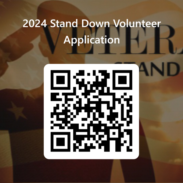 2024 Stand Down Volunteer Application QR Code