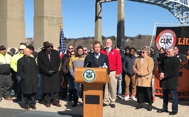 Governor Lamont at the Gold Star Memorial Bridge