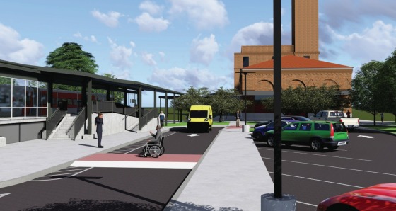 Rendering of the Waterbury train station