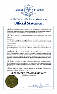 Proclamation declaring November 2025 as Alzheimer's Awareness Month
