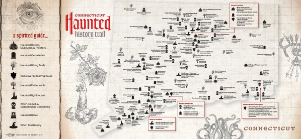 Map of the Connecticut Haunted History Trail