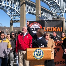Governor Lamont at the Gold Star Memorial Bridge
