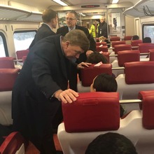 Governor Lamont on the New Haven Line