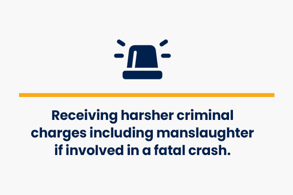 receiving harsher criminal charges including manslaughter if involved in a fatal crash - crash course cannabis impaired driving facts
