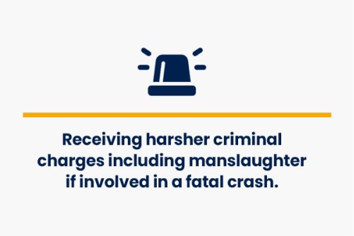 drivers who drives high will receive harsher criminal charges including manslaughter if involved in a fatal crash