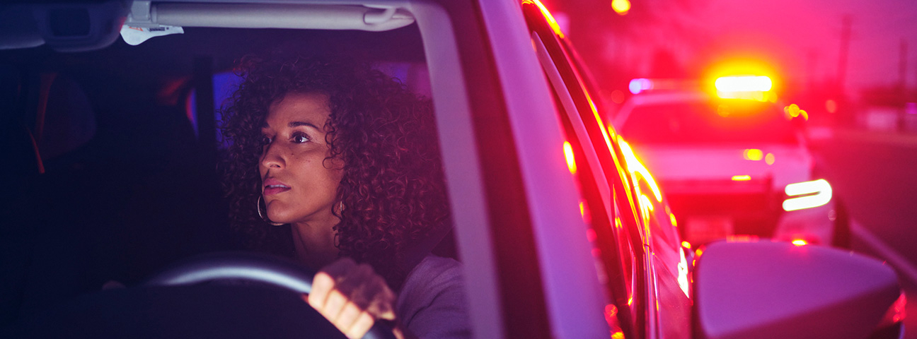 women stopped by traffic police