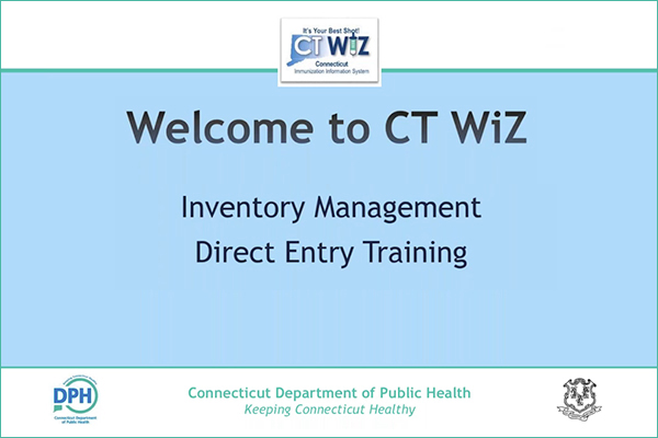 CT WiZ Training: Direct Data Entry Inventory Management 27 minute long webinar