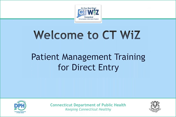 CT WiZ Training: Direct Data Entry Patient Management 17 minute long webinar