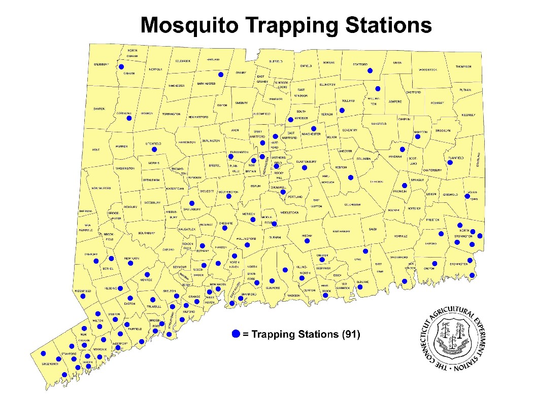 Mosquito Trapping Sites Map 2001 - 2003