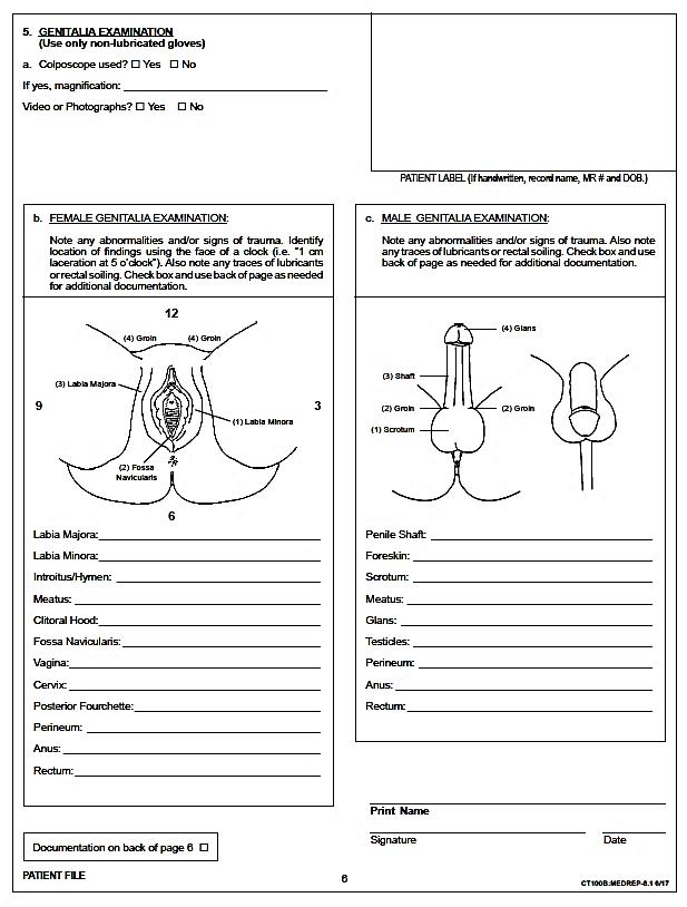 Sexual Assault Medical Report - Page 6