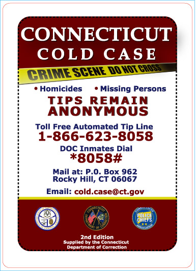 E-mail the Cold Case Unit: cold.case@ct.gov