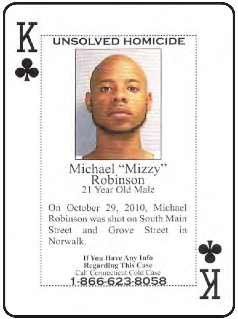 Michael Robinson, Jr., was fatally shot in Norwalk on October 29, 2010.