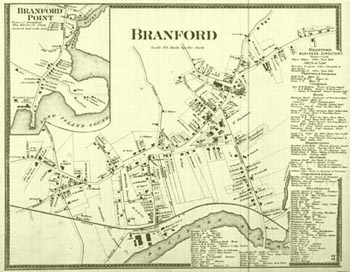 old map of branford
