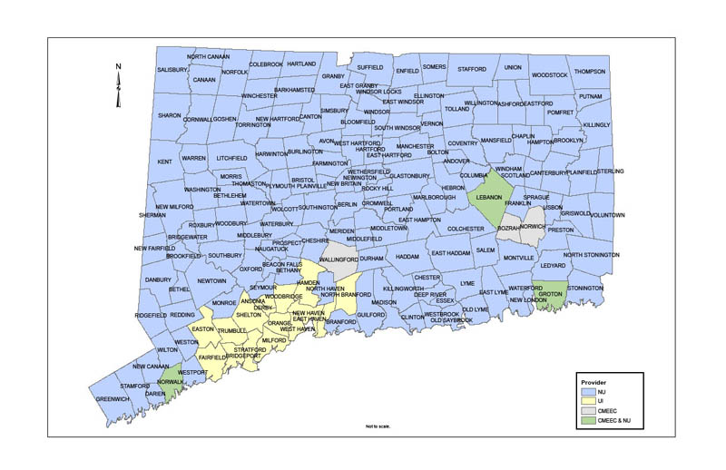 CT Map of Electric Service Areas