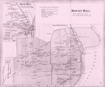 old map of rocky hill