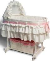 pink gingham bassinet