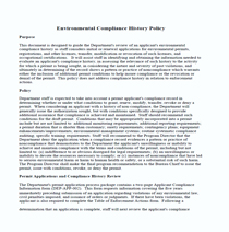 Compliance History Policy Cover
