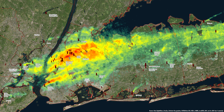 August 28, 2018 NO2 Plumes around NYC