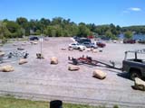 The parking area for the boat launch.