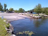 The ramp of the boat launch.