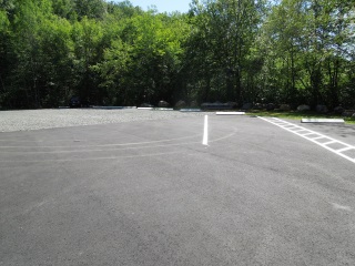 The parking area for the Bashan Lake boat launch.