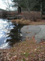 The ramp of the Beachdale Pond boat launch.