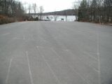 The parking area for the Coventry Lake boat launch.