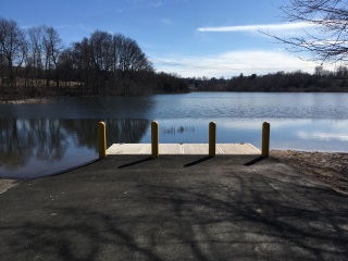 The turning area of the Dooley Pond boat launch.