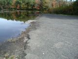 The ramp of the Holbrook Pond boat launch.