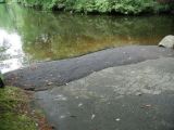 The ramp of the Hopeville Pond boat launch.