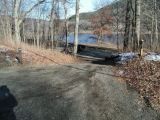 The access road to the Leonard Pond boat launch.