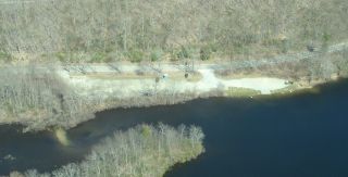 An aerial view of the Long Pond boat launch.