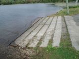 The ramp of the Lower Moodus Reservoir boat launch.