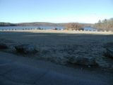 The parking area for the Mansfield Hollow Lake boat launch.