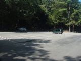 The parking area for the Mashapaug Lake boat launch.