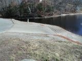 The ramp of the Pachaug Pond boat launch.