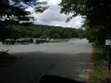 The parking area for the Pattagansett Lake boat launch.