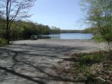 The parking area for the Pickerel Lake boat launch.