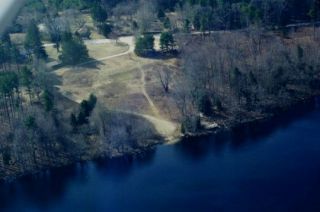 An aerial view of the Pine Acres Lake boat launch.