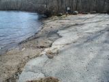 The ramp of the Powers Lake boat launch.