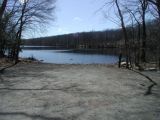 The ramp of the Quinebaug Pond boat launch.