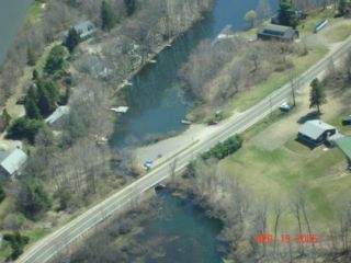 An aerial view of the Quonnipaug Lake boat launch.