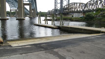 The ramp of the Thames River boat launch.