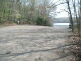 The parking area for the Uncas Lake boat launch.