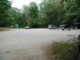 The parking area for the Upper Moodus Reservoir boat launch.