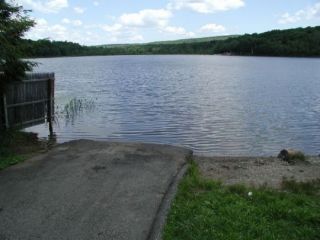 A view from the West Side Pond boat launch.