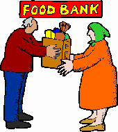 image of two people at a food bank